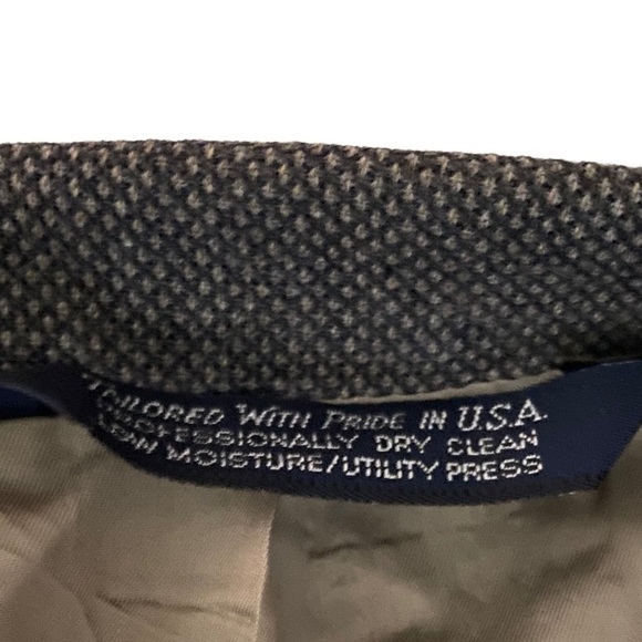 Vtg Lands’ End USA Smoky Blue 2-Button Worsted Wool Sports Coat Suit Jacket 44R - Picture 8 of 12